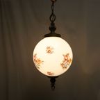 Vintage Grote Glazen Met Bloemen Art Nouveau Style Lamp, Jaren '60/'70 thumbnail 2