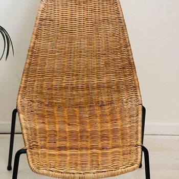 Vintage Rotan Stoel Bureaustoel Gian Franco Legler 1950s Stoel