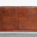 Unieke En Complete Set Van Twee Cognac Kleurige, Schapenleren Art Deco Fauteuils En Bank thumbnail 5