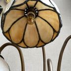 Antieke Art Nouveau Tiffany Lamp Waterlelie In Brons thumbnail 16