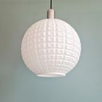 Vintage Getextureerde Witte Opaline Hanglamp, 1960-70 thumbnail 5