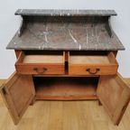 Vintage Frans Dressoir Commode, Ladekast Badkamermeubel Met Marmer Blad 211 thumbnail 7