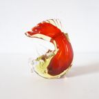 Vintage Beeld Oranje Gele Murano Vis Beeldje Glas Kunst thumbnail 5