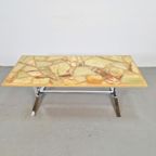 Vintage Salontafel Marmer Onyx Hars Mid Chroom Century ´60 thumbnail 2