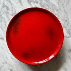 5X Vintage Gebaks / Ontbijtbord Rood (West Germany?) thumbnail 3