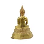 Thaise Messing Boeddha Beeld Sculptuur Zittend Dhyana Mudra thumbnail 11