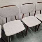 4 Vintage Stoelen Scandinavisch Teakhouten Stoelen Eetkamer thumbnail 4