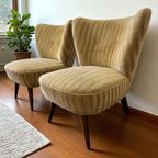 Set Van 2 Vintage Cocktailstoelen / Eenzitjes / Fauteuils thumbnail 2