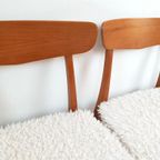 4 Vintage Deense Farstrup Stoelen Nieuw Gestoffeerd Pluche thumbnail 3