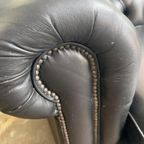 Stoere Zwarte Lederen Chesterfield Zetel / Canapé / Sofa thumbnail 20
