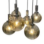 Massive - Cascade - Vintage 60’S Hanging Pendant - Including Matching Canopy - Smoked Glass thumbnail 2