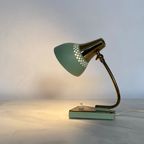 50S Lampje, Bedlampje. Groen Messing 1950 Vintage. thumbnail 4