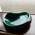 Mid Century Modern Franse Groen Keramiek Schaal Vintage thumbnail 5