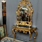 Console In Louis Xv-Stijl Met Spiegel. thumbnail 2