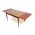 Unieke Vintage Brutalist Uitschuifbare Eettafel Met Koperen Blad thumbnail 7