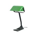 Art Deco Bureaulamp Notarislamp Erpe Model 52 Emaille Kap Groen thumbnail 2