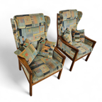 2 X Casala Wingback / Lounge / Armchair In Top Condition / 4 Small Cushions / 1960s thumbnail 7