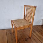 Grenen Scandinavische Stoel Met Biezen Zitting. thumbnail 4