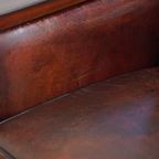 Schapenleren Art Deco Design Armchair Gecombineerd Met Hout En Een Mooi Patina thumbnail 13