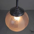 Art Deco Hanglamp Met Getrapte Glazen Bol, Jaren 30 thumbnail 10