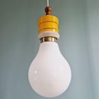 Opaline Bol Hanglamp, Metalarte, Jaren 80 thumbnail 9