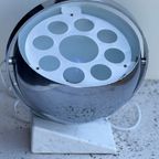 Vintage Space Age Tafellamp Met Marmeren Voet En Draaibare Verchroomde Metalen Kap thumbnail 9