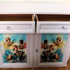 Zachtroze Brocante Kast “engeltjes” thumbnail 5