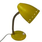 Vintage Desk Lamp - Yellow - Brass Gooseneck And Power Switch On The Base thumbnail 3