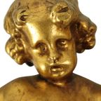 Koppel Engelen Putti Beelden Bladgoud Verguld Stucco 29cm thumbnail 18