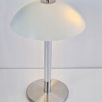 Vintage Mushroom Tafellamp Glas Rvs Chroom ‘60 Mid Century thumbnail 4