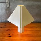 Vintage Jaren 70 Wit Metalen Post Modern Design Tafellamp thumbnail 10