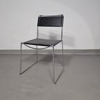 3 X Italian Giandomenico Belotti Stoelen In Zwart Leer Jaren 80. Chairs / Black Leather For Alias thumbnail 10