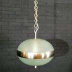 Vintage Hanging Lamp Made Of Glass And Chrome thumbnail 5
