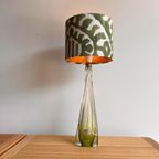 Val St Lambert Groene Kristal Glas Lamp Vintage thumbnail 3
