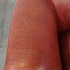 Klassieke, In Goede Staat Verkerende Gladde Rundleren Engelse Chesterfield Clubfauteuil thumbnail 5