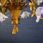 Italian Art Deco Chandelier With Flowers thumbnail 9