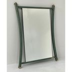 Pierre Vandel Paris - Hallway Mirror - Green Metal Frame With Brass Accents thumbnail 2