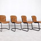Willy Rizzo Stoelen - Cognac Leder - Cidue Italy thumbnail 6