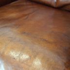 Comfortabele Artdeco Design Armchair/ Fauteuil In Cognac Kleurig Schapenleer Gecombineerd Met Hou thumbnail 14