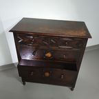 Particularly Cool English Chest Of Drawers / Chest Of Drawers. Dated (Charles 2 Era). Made Of Sol thumbnail 4