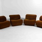 Mid-century Vintage Modulaire Bank Van Doimo In Prachtige Bruine Stof thumbnail 7