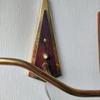 Deens Midcentury Wandlampje Van Teak En Messing, thumbnail 3