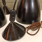 Set Van 3 Vintage Metalen Hanglampen thumbnail 9