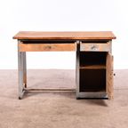 Vintage Bureau Hout | Oud Bureau | Houten Bureau Grijs thumbnail 4