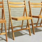 Set Van 5 Vintage Houten Klapstoelen Stoelen thumbnail 6