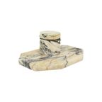 Art Deco Inktstel Bureau Set Wit Geaderd Marmer Inktpot Pennenhouder 25Cm thumbnail 5