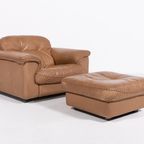 De Sede Ds 101 Brown Leather Lounge Chairs / Fauteuil, 1970’s thumbnail 8