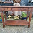 Koloniaal Teakhouten Sidetable, Wandtafel, Console thumbnail 2