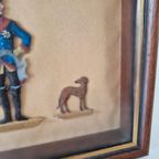 Zoldervonst Ingelijsd Tinnen Soldaat Met Honden Antiek thumbnail 4