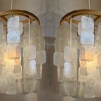 Set Van 2 Opaliserende Vintage Hollywood Lampen Gemaakt Van Echte Parelmoer Schelpen thumbnail 2